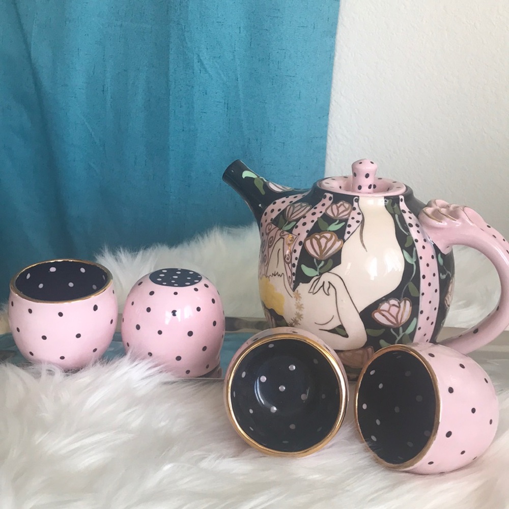 RARE Collectible Tea Set Helen Wiegand Hand Painted Decorative Handmade Ceramic - Picture 2 of 8